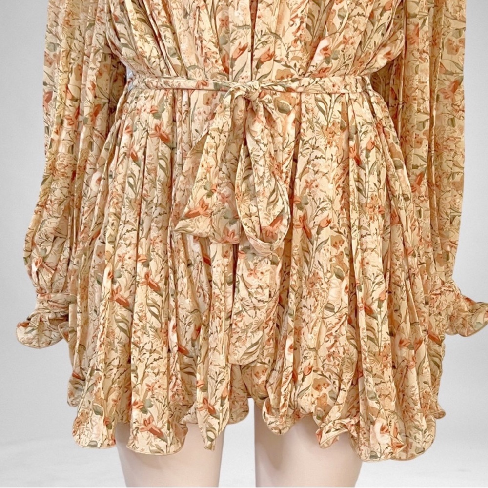 NEW Endless Rose Pleated Floral Jumper Beige SZ M - Picture 7 of 12